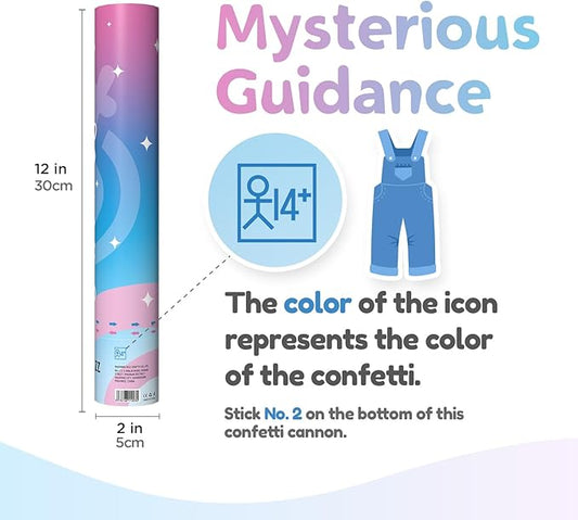 12Inches 4Pcs Gender Reveal Confetti Cannon - Biodegradable Powder & Heart Shaped Confetti Poppers - Blue, 4 Pack - Baby Boy Gender Reveal Smoke Bombs - Powder Cannon Party Poppers Blue Party Supplies
