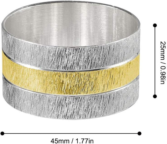 Picowe Napkin Rings, Set of 6 Elegant Metal Buckles Decorative Napkin Ring for Dining Table Parties Wedding, Christmas, Thanksgiving Day Dinner