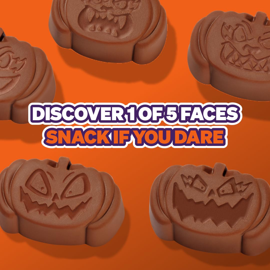 Feastables MrBeast Peanut Butter Jack-O-Lantern, Milk Chocolate & Creamy Peanut Butter Filling, Cups for Adults & Kids, Chocolate Candy for Halloween Snacks, Made With Fairtrade Cocoa, 30 Count