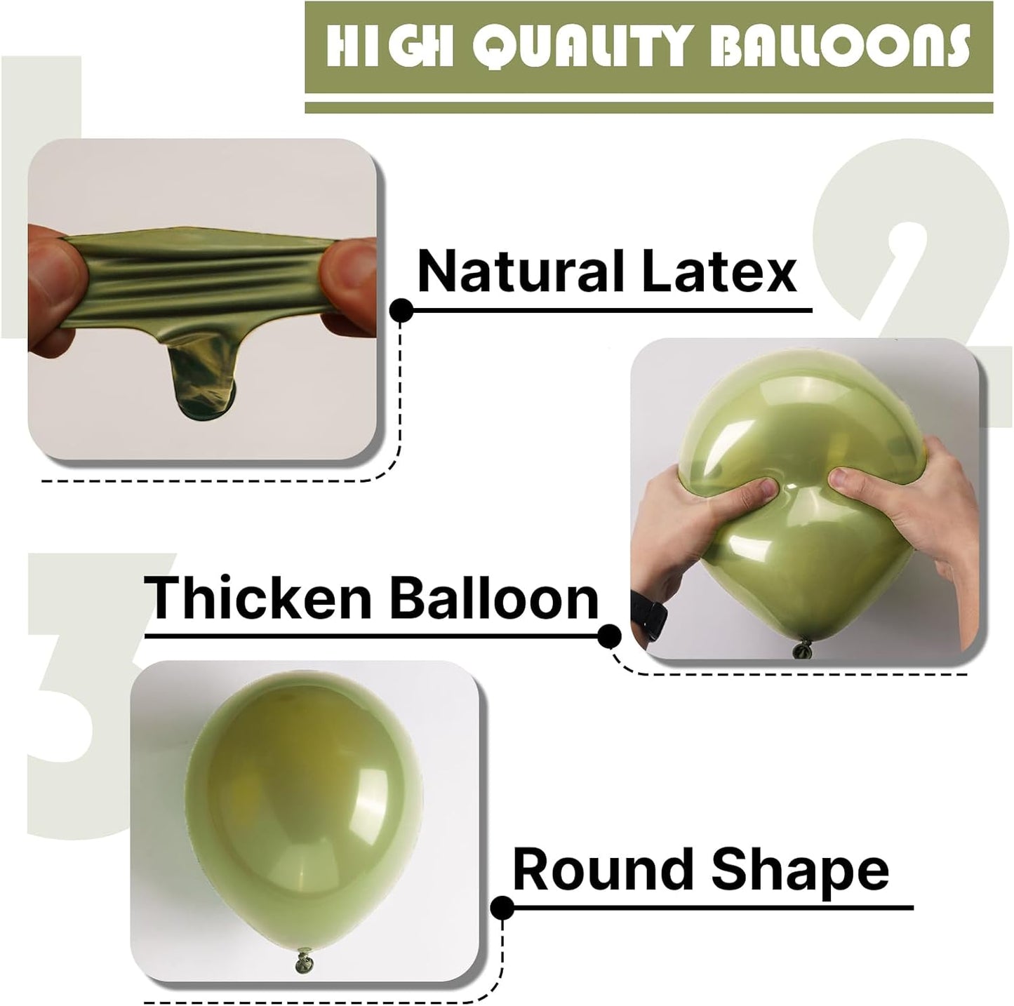 PartyWoo Sage Green Balloons 50 pcs 5 Inch Small Mini Matte Sage Olive Green Boho Neutral Eucalyptus Latex Balloons for Wedding Baby Shower Gender Reveal Birthday Party Decorations Green-F11