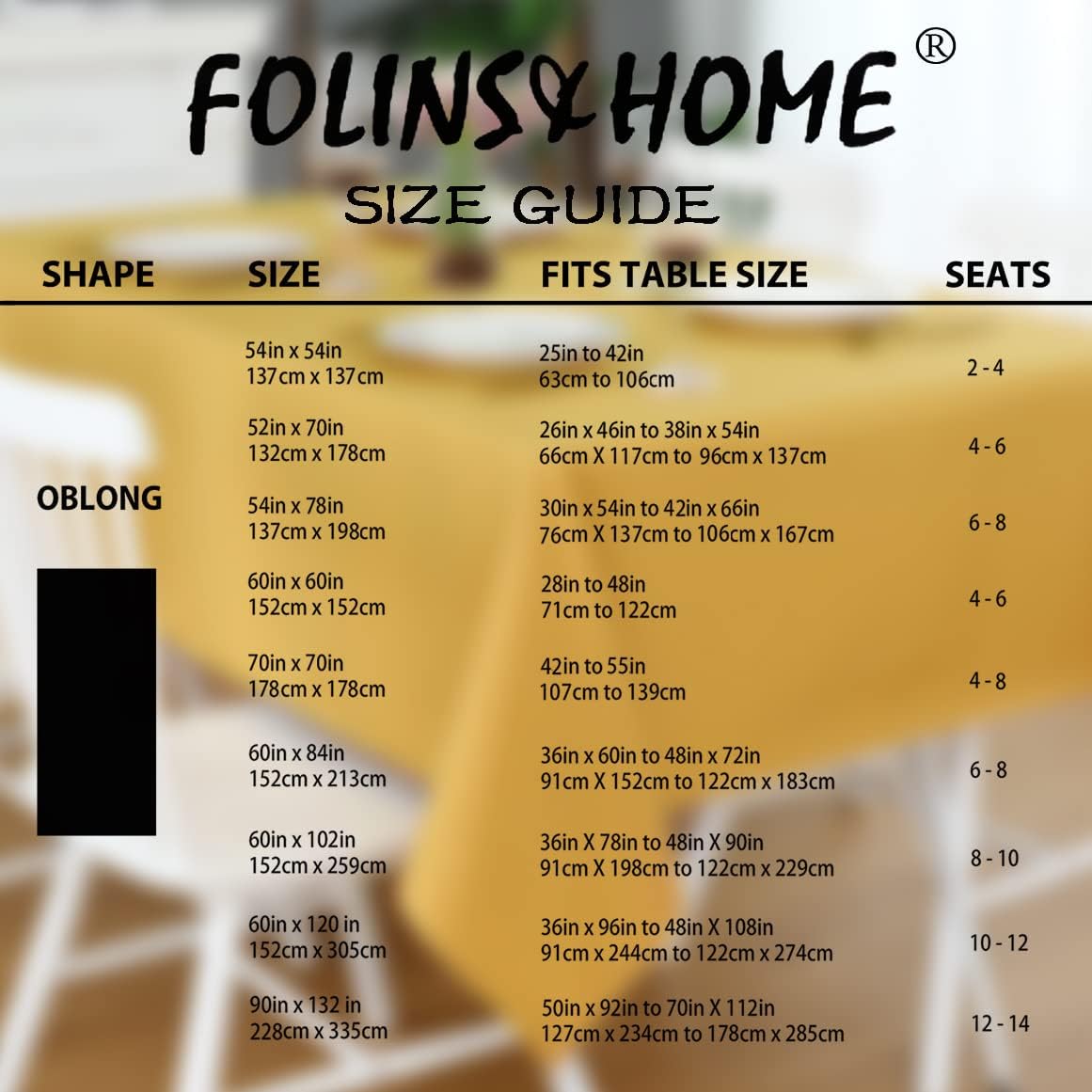 FOLINS&HOME Gold Rectangle Tablecloth 60 x 102 Wrinkle Free Waterproof Polyester Table Cloths, Spillproof Heavy Duty and Washable Table Cover for Party, Indoor and Outdoor-Oblong/Rectangular