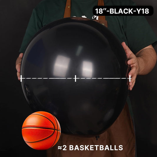 PartyWoo Black Balloons 20 pcs 18 Inch Large Big Jumbo Giant Matte Black Latex Helium Balloons for Graduation Halloween New Year Anniversary Birthday Retirement Party Decorations Black-Y18