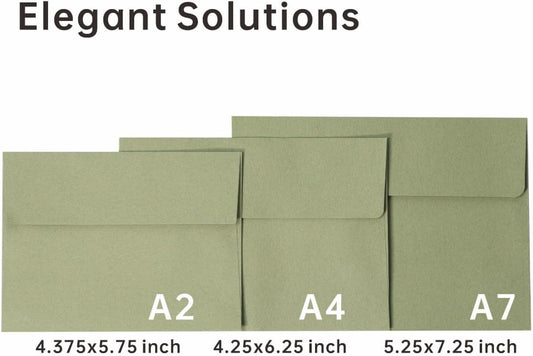 Keketer A7 Sage Green 5x7 Printable Envelopes 50 Pack Self - Seal, for 5x7 Cards, Weddings, Invitations, Baby Shower 5.25 x 7.25 Inches