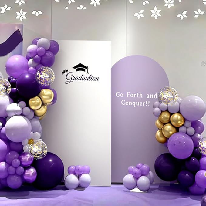 Purple and Gold balloon Arch Kit, 167Pcs Dark Light Metallic Lavender Purple Gold Chrome and Confetti Balloon for Women Girl Princess Birthday, Wedding Graduation Birthday Party Decorations
