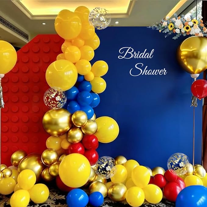 Red Blue Yellow Balloons Garland Arch Kit, 167Pcs Latex Balloons Different Sizes for Snow Beauty White Birthday Bridal Baby Shower Wedding Carnival Circus Cartoon Theme Party