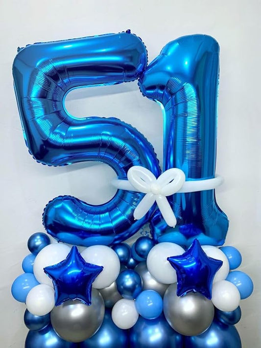 40 Inch Balloon 25 Numbers, Happy 25th Birthday Decorations for Women, Dark Blue Foil Large Ballon for 2 5 25 52 Birthday Party Wedding Anniversary Supplies