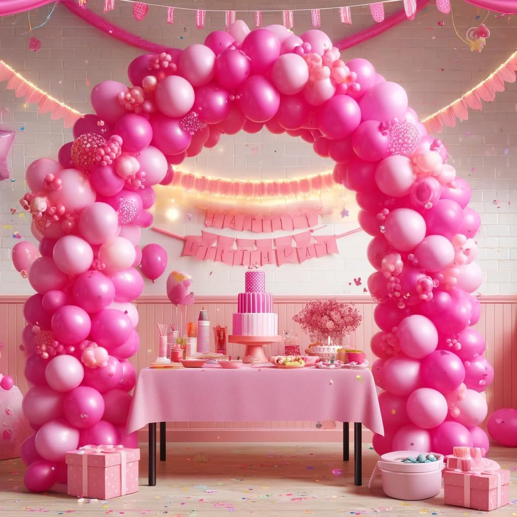 Allgala Latex Balloons for Parties | Helium Grade Bulk Balloon Pack | Ideal for Birthday Party Decorations, Baby Shower, Christmas Party | Colored Balloons for Events | 100ct 12" - Fuchsia