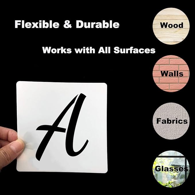 3 Inch Alphabet Letter Stencils for Painting - 70 Pack Letters and Numbers Stencil Templates with Signs for Painting on Wood, Reusable Number and Letter Stencils for Chalkboard Wood Signs & Wall Art