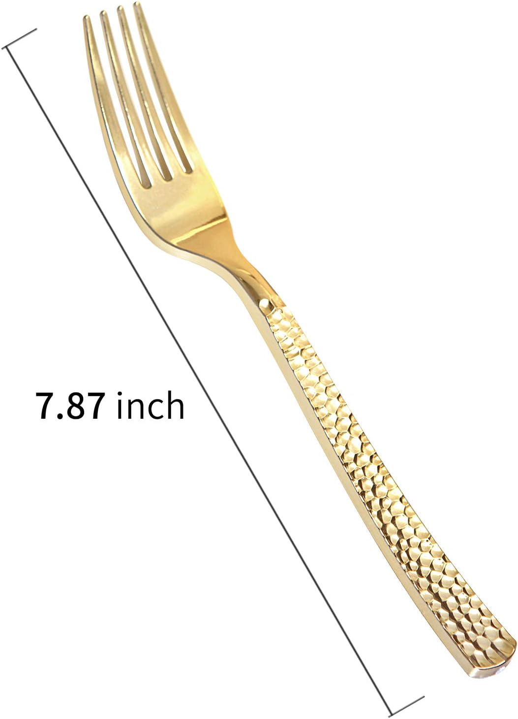 Supernal 300pcs Gold Plastic Forks,Disposable Hammered Forks,Premium Heavyweight Silverware Polished,Perfect for Big Party,Christmas Party Silverware