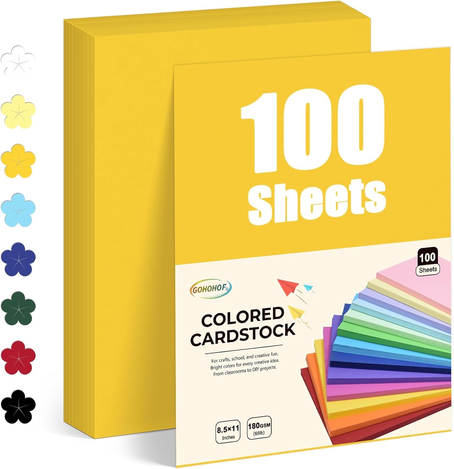 100 Sheets Yellow Cardstock 8.5 x 11 Cardstock Printer Paper 65 lb/180 gsm, Card Stock Paper for Printer, Drawing,Gift tags,Invitations