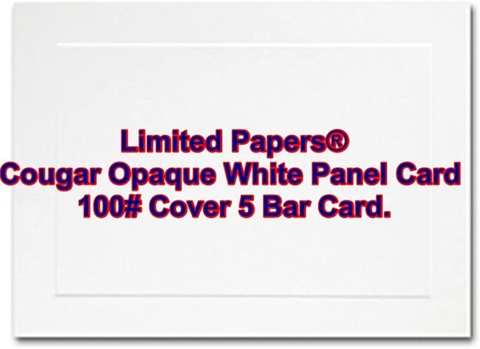 Limited Papers (TM) Cougar Opaque, RSVP Cards and Envelopes | Response Cards/Envalopes/Foldovers. (White Panel Card 100# Cover, 5 Bar Card)