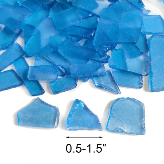 15 OZ Frosted Sea Glass Bulk Tumbled Seaglass Pieces for DIY Crafts, Beach Theme Party Nautical Wedding Decorations,Aquarium Vase Fillers,Mosaic Art,Coastal Home Decor,0.5-1.5 inch,Navy Blue