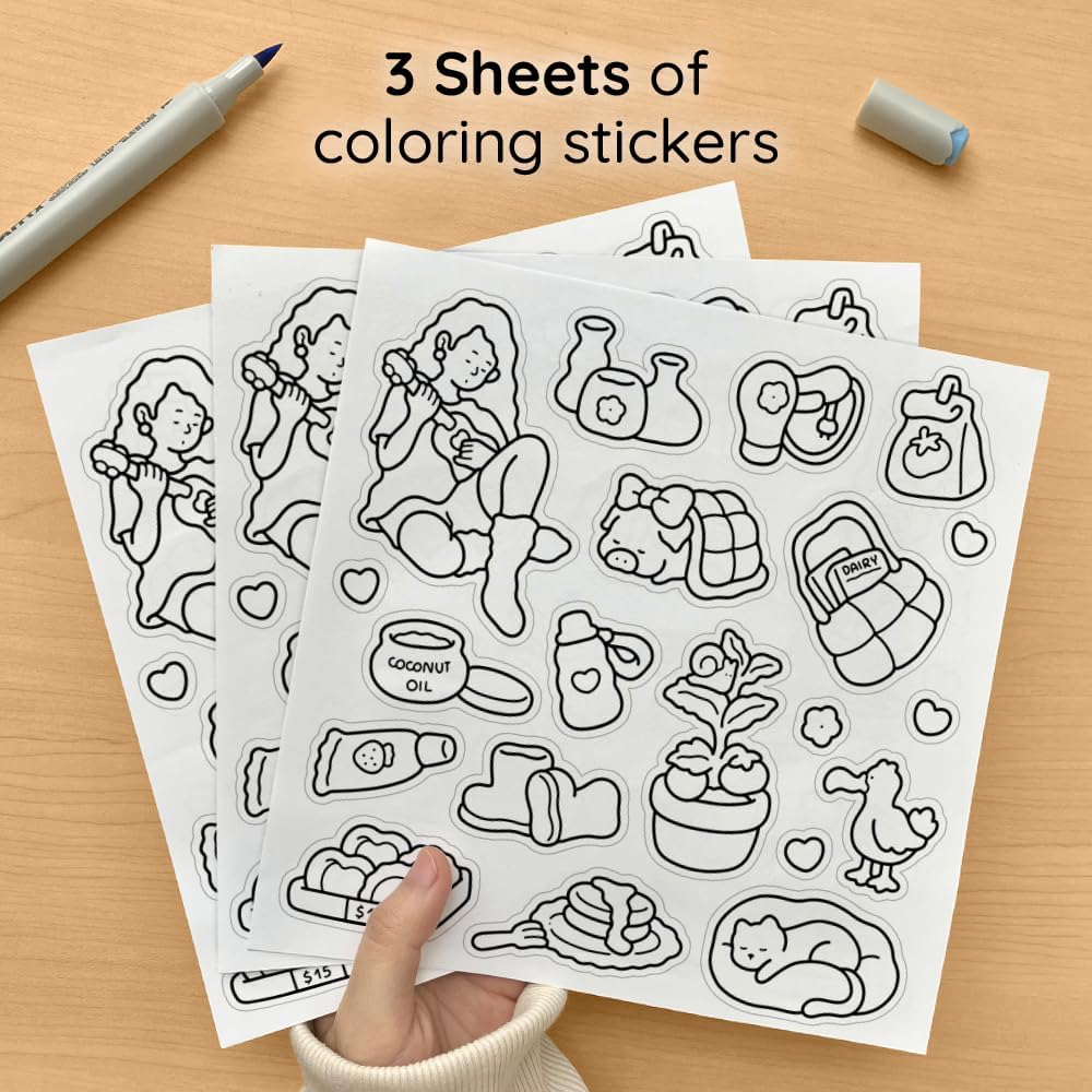 Girl Moments Vol. 2 - Coloring Book (Spiral Bound) & Sticker Set for Adults & Teens