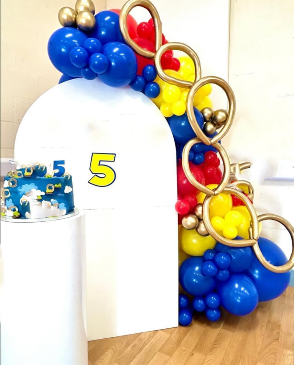 161Pcs Cartoon Balloon Garland Arch Kit - Balloons with 4D Star Gold Long Balloons for Birthday Baby Shower Cartoon Carnival Circus Hedgehog Super Hero Gamer Theme Backdrop Party Decorations