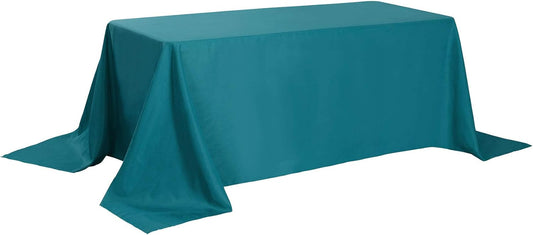 Rectangle Tablecloth 90x132 inch Washable Polyester Fabric Table Cloth for Wedding Party Dining Banquet Decoration(90x132, Teal)