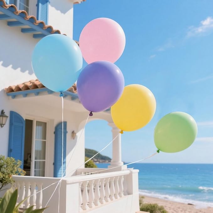Big Pastel Balloons Assorted Colors 36 Inch - 10pcs Giant Latex Party Ballons Macaron Large Round Baloons Arch Kit for Easter Birthday Baby Shower Wedding Rainbow Party Decorations