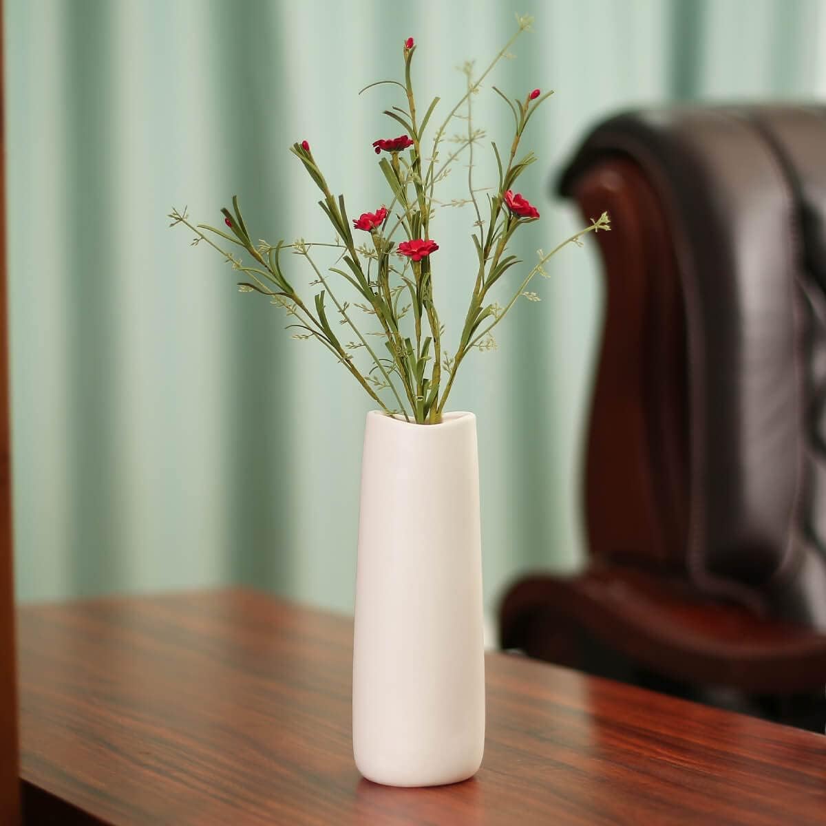 Ceramic Vases - Nordic Minimalism Style Decoration, Elegant Vase for Mantel, Table, Living Room Decoration, White Modern Geometric Decorative Flowers Vases for Home Decor
