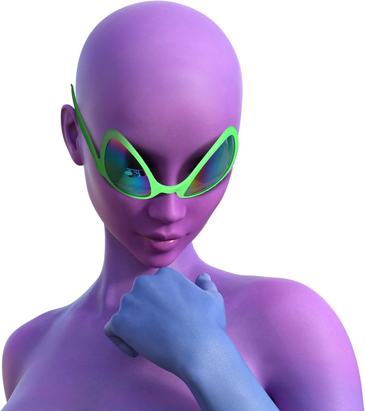 Bencailor 12 Pack Halloween Alien Glasses with Lenses Funny Glasses for Alien Costume Accessories Halloween Night Party Favor(Multi Colors)