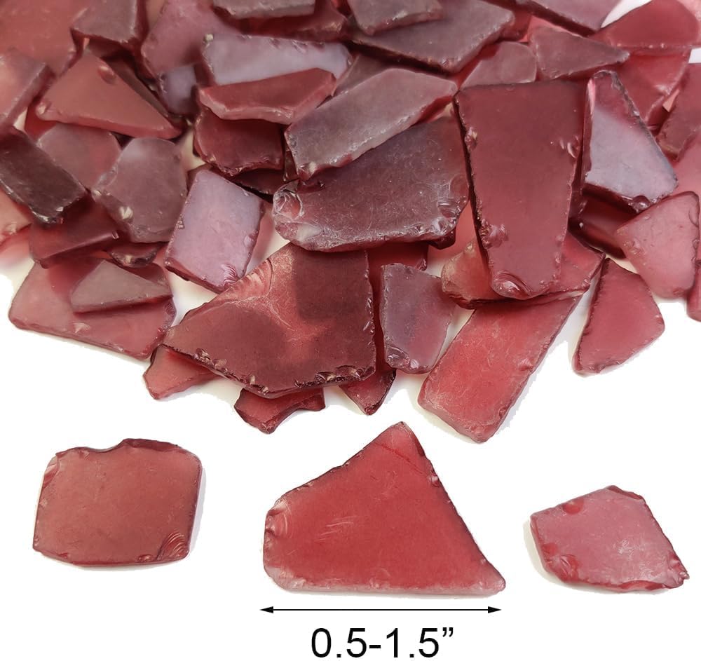 HappyFiller Fall Decoration 40 OZ Tumbled Sea Glass Bulk Frosted Flat Seaglass Pieces for Beach Party Wedding,DIY Crafts,Picture Frame or Christmas Tree,Vase Fillers,Candle Holder Decor Stones,Brown