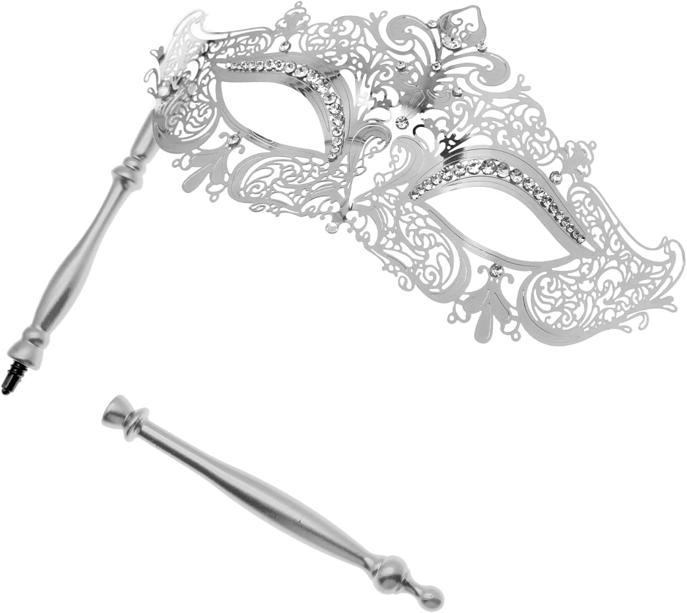 Coddsmz Masquerade Mask with Stick Venetian Mask Mardi Gras Decorations for Womens Halloween Costume Mask