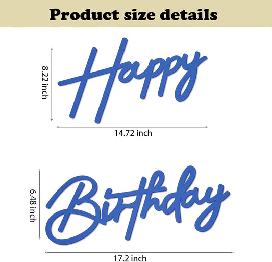 Happy Birthday Sign for Arch Backdrop - Felt Happy Birthday Letters Banner & Sign for Girls, Boys & Adults' Birthday Party Balloon Arch Decorations (Blue)