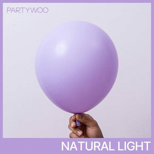 PartyWoo Lavender Balloons 101 pcs 12 Inch Light Purple Pastel Purple Lilac Balloons for Graduation Baby Shower Birthday Wedding Party Decorations Purple-Q10