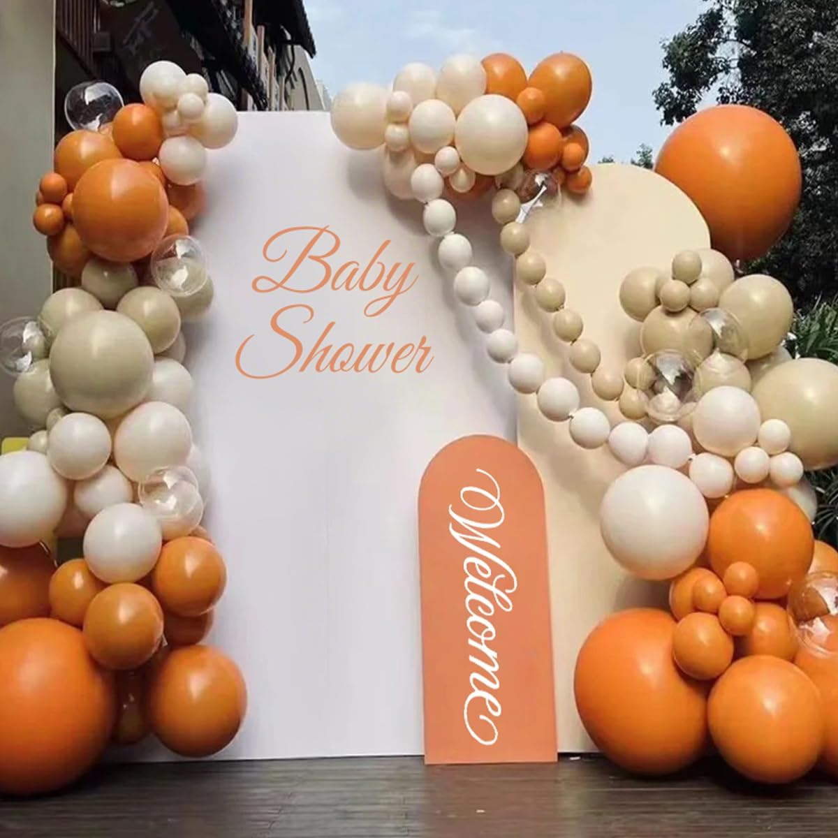 Burnt Orange Boho Balloon Garland Arch Kit, 155Pcs Pastel Brown Macaron Pink Balloons for Fall Baby Shower ThanksGiving Birthday Party Decorations