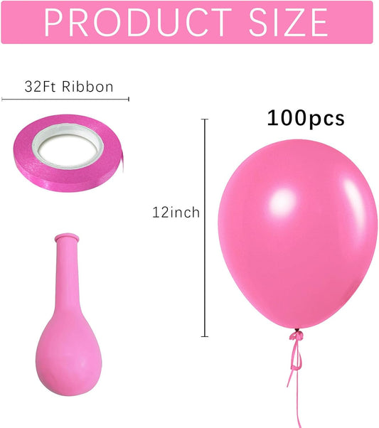 Pink Balloons Light Pink Birthday Decorations 100 Pack 12 inch Round Gender Reveal Ballons for Birthday Wedding Anniversary Baby Shower Gender Reveal Party Decoration