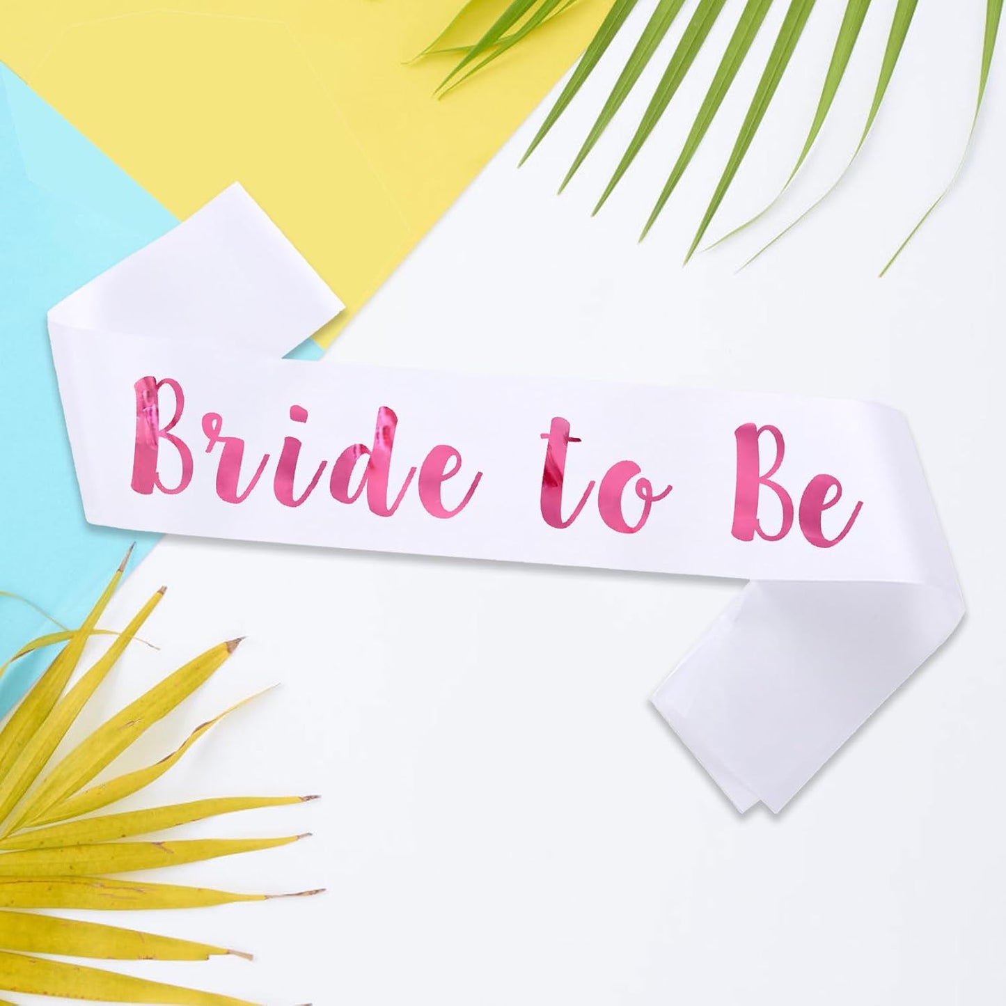 Bride to Be Sash, White Bachelorette Sashes Engagement Gifts for Bachelorette Party, Bridal Shower & Wedding Party, Pink Letter