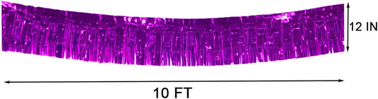 6 Packs 10 Feet Foil Fringe Garland Metallic Foil Tinsel Fringe Garland Wall Hanging Fringe Banner for Parade Floats, Wedding, Christmas,Birthday Party Halloween Decor (Purple)