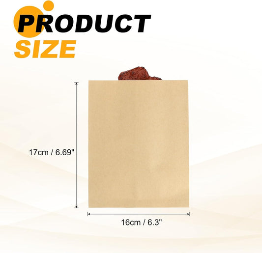 PATIKIL 6.69x6.3 Inch Paper Sandwich Bags, 100 Pcs Pastry Bag Small Pastry Bags Cookie Sleeves Food Packaging for Bakery Treats, Light Brown