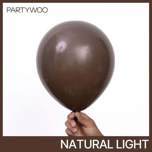 PartyWoo Dark Brown Balloons 100pcs Different Sizes of 18 12 10 5 Inch Boho Coffee Neutral Fall Balloon Arch Kit for Bachelorette Baby Shower Anniversary Birthday Party Decorations Brown-F20