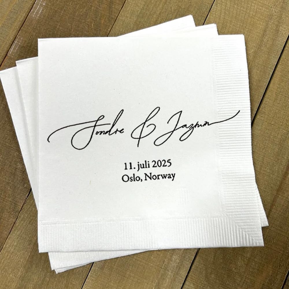 Personalized Wedding Cocktail Napkins, Customized Monogram Wedding Napkin, Custom Dinner Napkins For Bridal Shower, Custom Cocktail Napkin, Engagement Party Decorations, Anniversary Decor