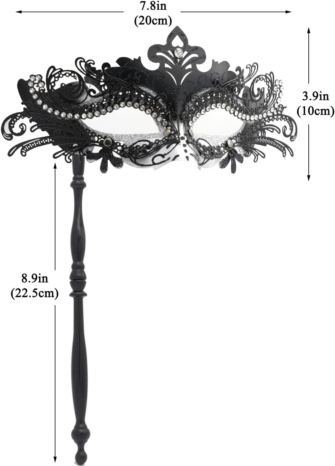 Coddsmz Masquerade Mask with Stick Venetian Mask Mardi Gras Decorations for Womens Halloween Costume Mask