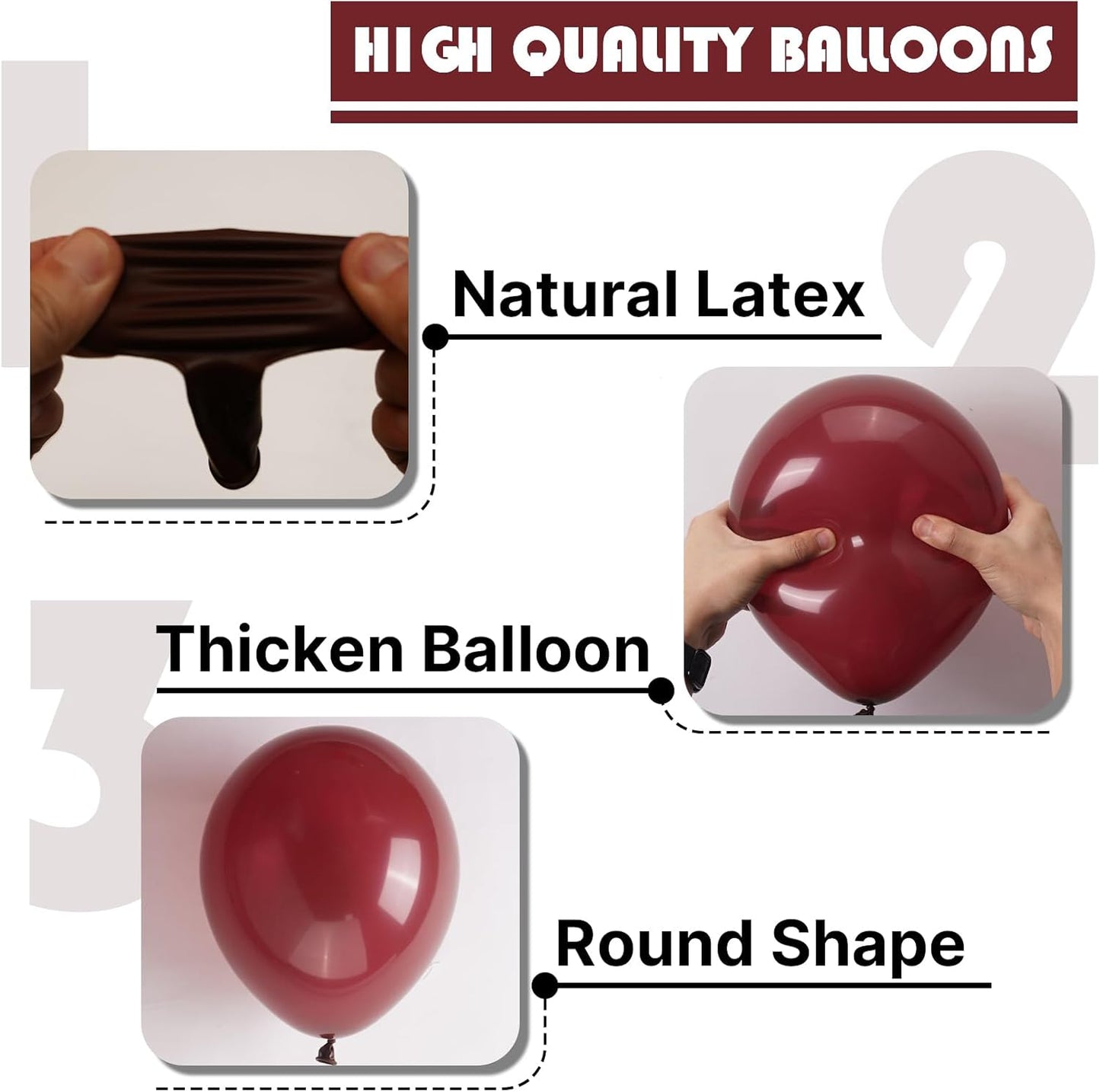 PartyWoo Burgundy Balloons 50pcs 5 Inch Small Mini Dark Red Maroon Latex Balloons for Graduation Wedding Thanksgiving Birthday Bachelorette Citizenship Strawberry Theme Party Decorations Red-Y62