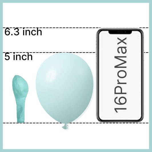PartyWoo Teal Balloons 50 pcs 5 Inch Small Mini Pastel Teal Turquoise Peppermint Mint Balloons for Graduation Gender Reveal Baby Shower Wedding Anniversary Birthday Party Decorations Mint-Q03