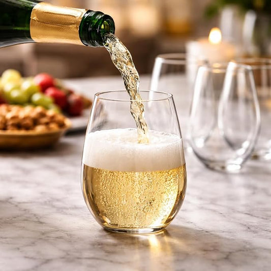 Oojami 40 Pack 12 Ounce Stemless Unbreakable Crystal Clear Plastic Wine Glasses (12 Ounces)