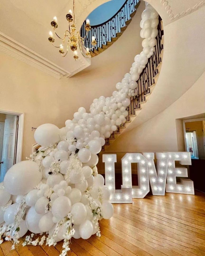 White Latex Balloons 100 pcs Matte White Balloons Different Sizes 18 12 10 5 Inch Round Helium Balloons for Themed Wedding Graduation Birthday Party Backdrop Decorations
