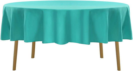 70 inch Round Tablecloth Washable Polyester Table Cloth Decorative Table Cover for Wedding Party Dining Banquet(70 inch,Turquoise)