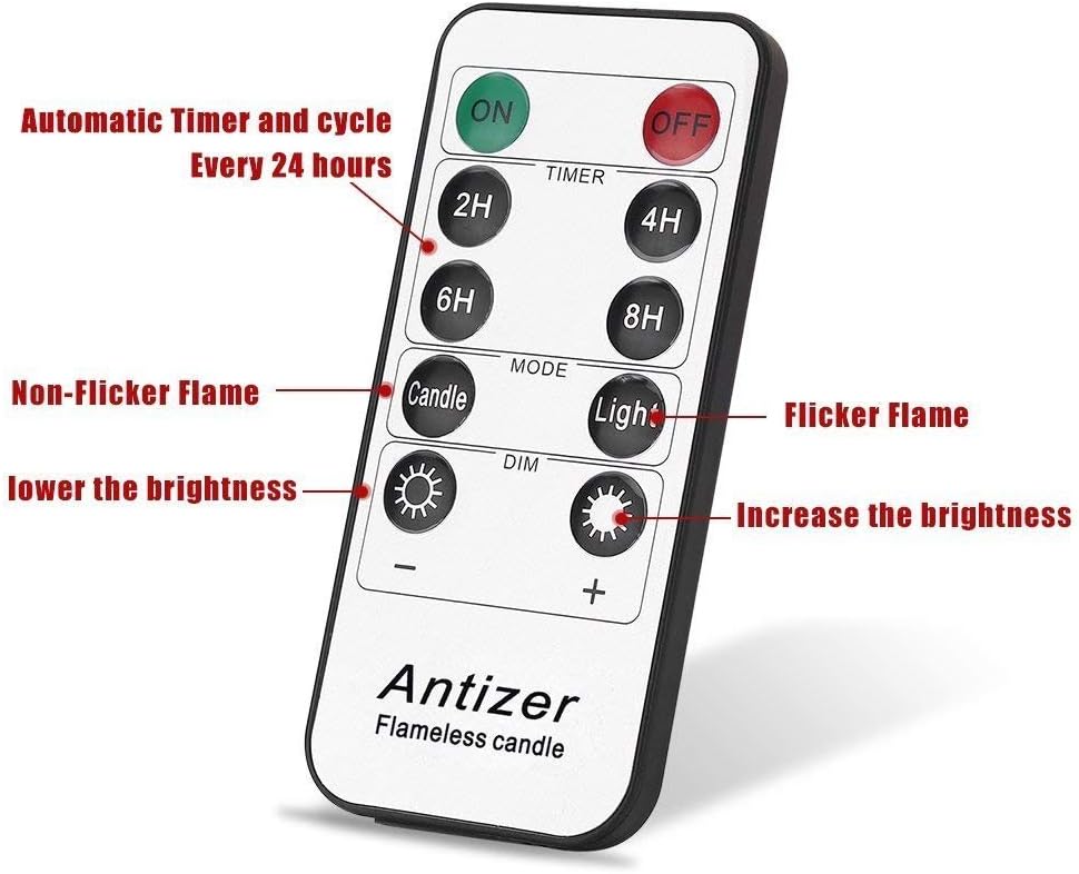 antizer Flameless Candles Led Candles Pack of 9 (H 4" 5" 6" 7" 8" 9" x D 2.2") Real Wax Battery Candles with Remote Timer for Home Fireplace Decor Wedding Festival Decor (Ivory 9 Pack)