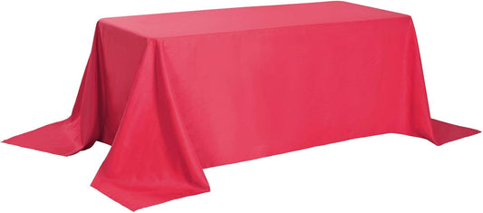 Rectangle Tablecloth 90x156 inch Washable Polyester Fabric Table Cloth for Wedding Party Dining Banquet Decoration(90x156, Red)