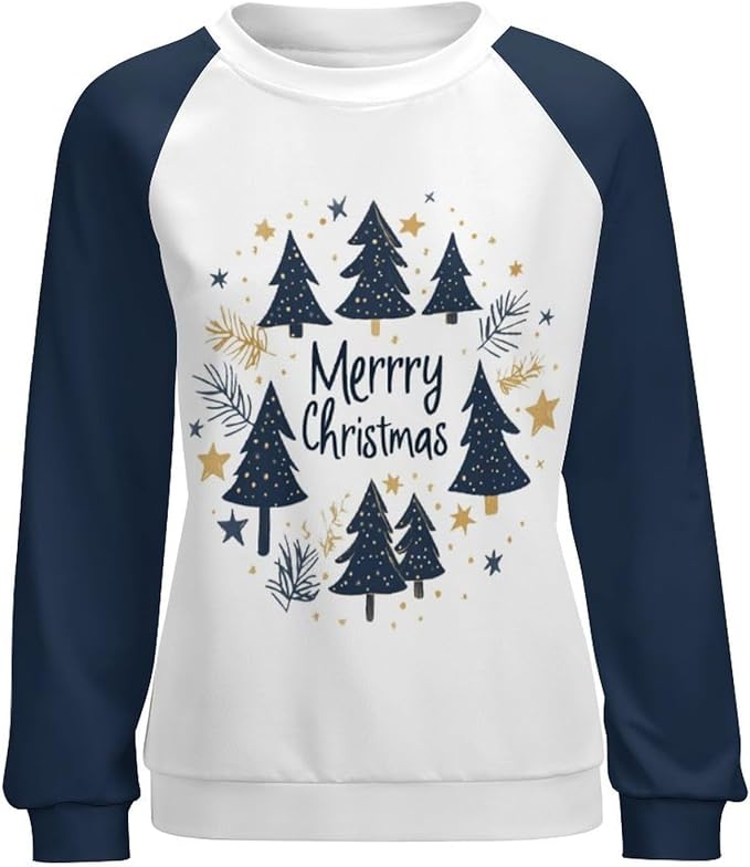 LOAIHA Christmas Sweatshirts for Women Christmas Tree Graphic Shirt Xmas Long Sleeve Merry Christmas Pullover Blouse