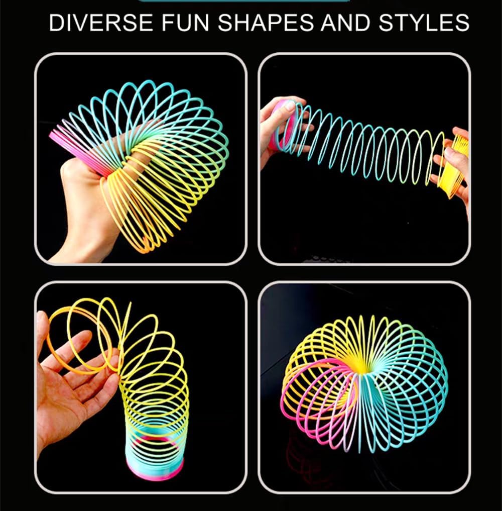 Glow Fever 12 Pack Magic Spring Fidget Toys (2.4 Inch) Neon Sensory Coils for Kids & Adults, Durable Plastic Party Favors, Classroom Prizes, Christmas Stocking Stuffers & Stress Relief Toys