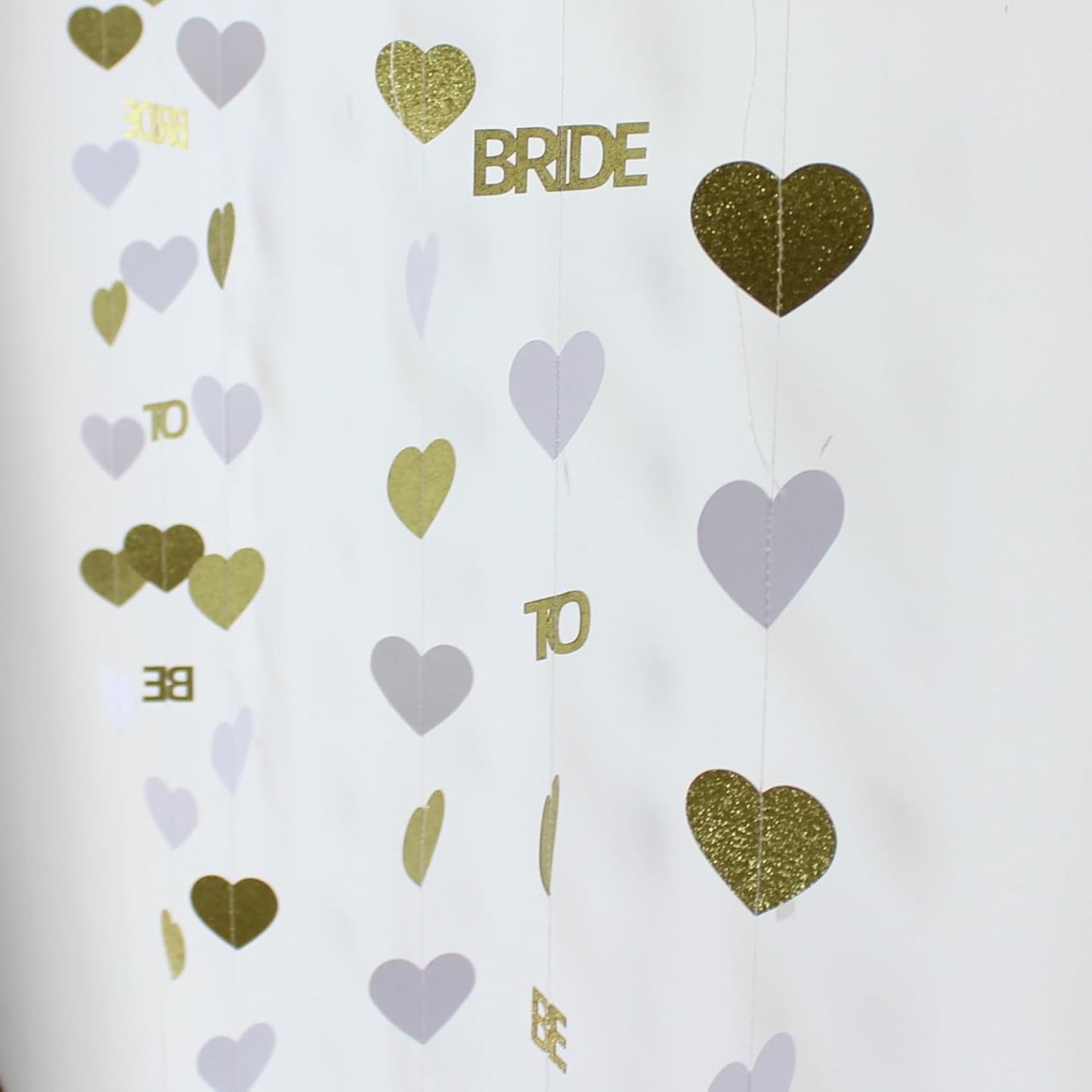 Gold Bride to Be Decorations Gold/White Heart Bride to Be Garland with Balloons for Bridal Shower Engaement Bachelorette Party