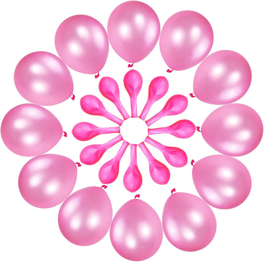 120 Pack Pearl Pink Balloons, Bright 12 inch Royal Pink Latex Party Balloons for Birthday Wedding Baby Shower Halloween.