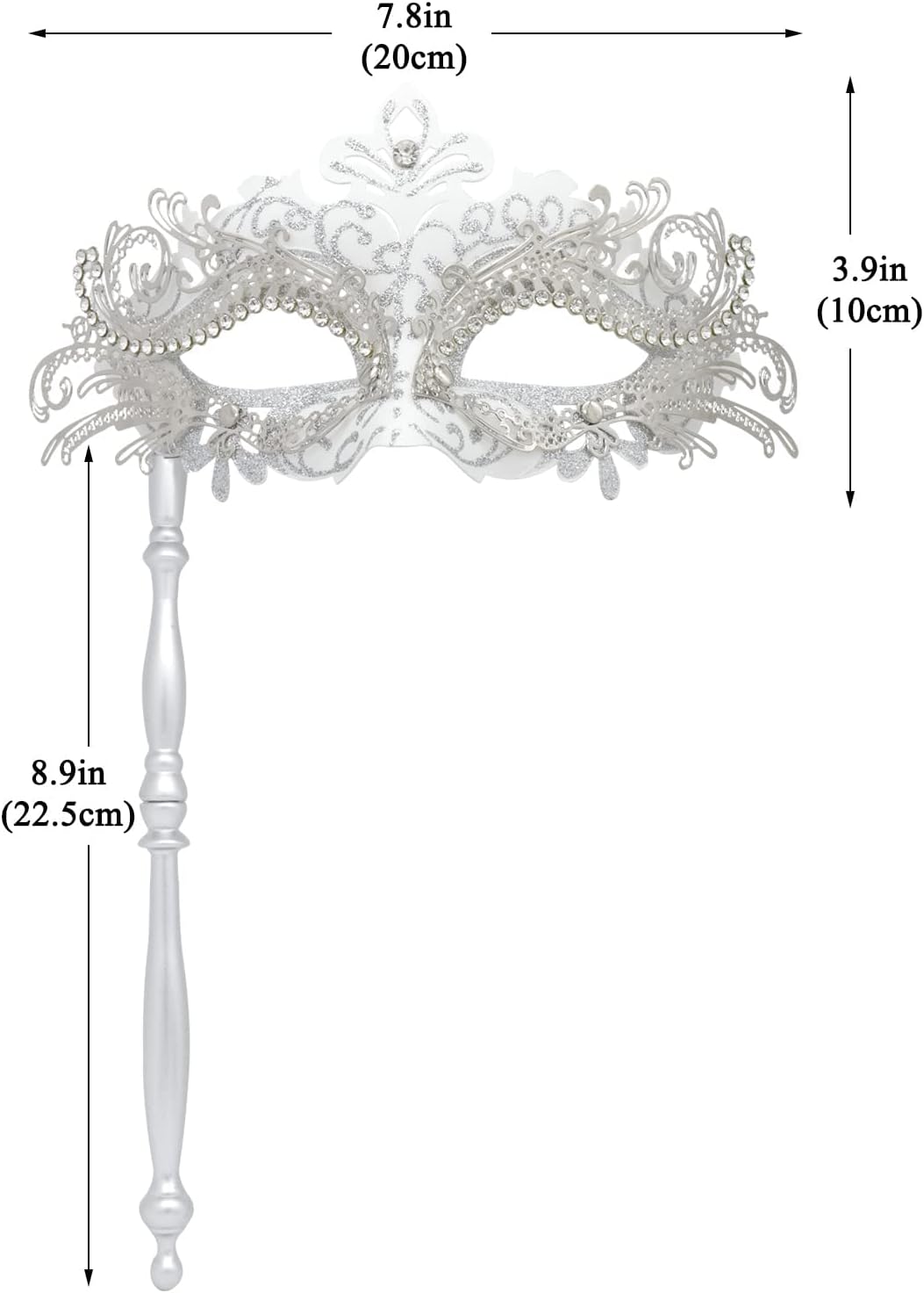 Coddsmz Masquerade Mask with Stick Venetian Mask Mardi Gras Decorations for Womens Halloween Costume Mask