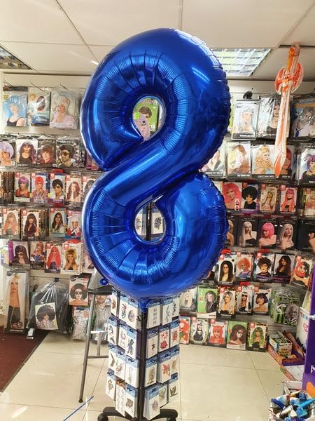 Night Blue 8 Balloon, Number Balloons 40 Inch, 8th Birthday Decorations for Girls, Birthday Balloons, Night Blue Party Supplies, Number 8 Balloon