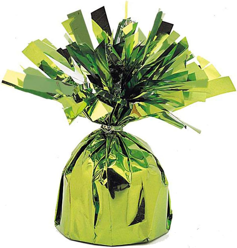 Elegant Lime Green Foil Balloon Weight (4.5" x 2.25") 1 Count, Dazzling Decor Essential For Perfectly Anchored Balloons & Inspired Celebrations