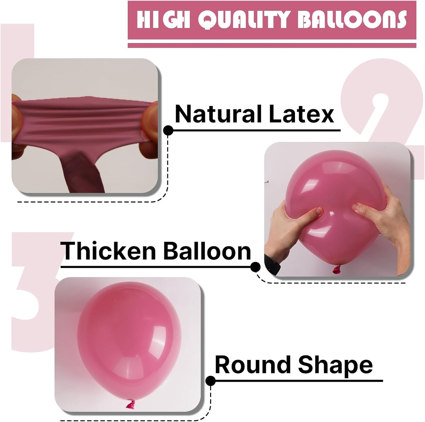 PartyWoo Opera Mauve Balloons, 140 pcs Boho Pink Balloons Different Sizes Pack of 18 Inch 12 Inch 10 Inch 5 Inch Mauve Pink Balloons for Balloon Garland or Balloon Arch as Party Decorations, Pink-F02