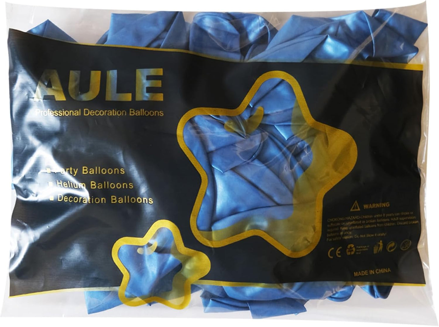 AULE Metallic Blue Balloons 5 inch 50 Pcs Blue Latex Balloons Chrome Helium Shiny Thicken Balloon Perfect Party Decoration for Wedding Birthday Baby Shower Graduation Christmas Carnival